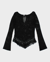 Y2k 00s Sequin Crochet Top - L