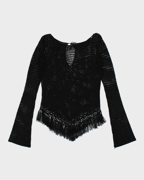 Y2k 00s Sequin Crochet Top - L