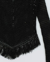 Y2k 00s Sequin Crochet Top - L