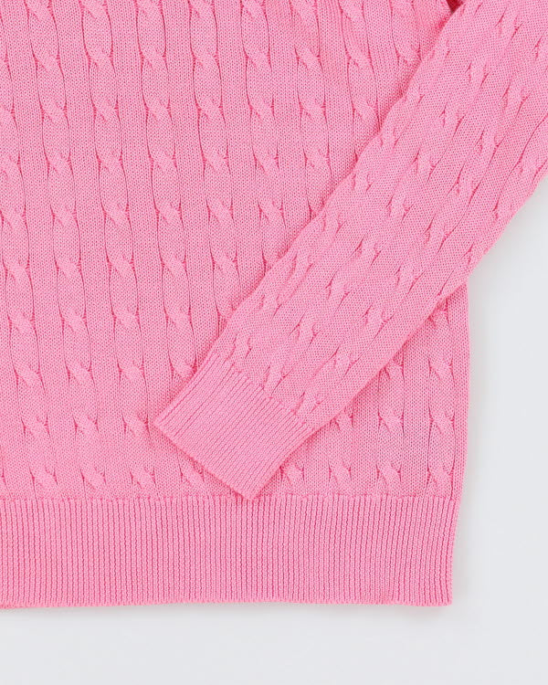 Deadstock Ralph Lauren Pink Cable Knit Jumper - S