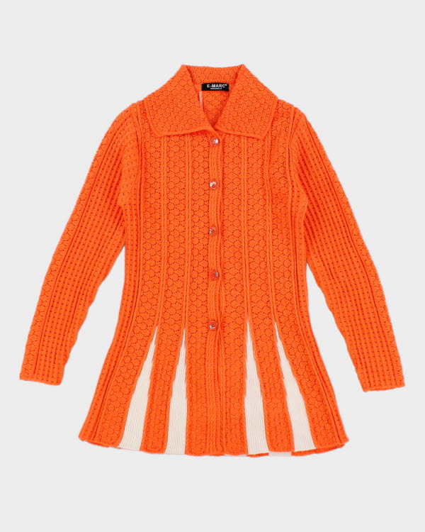 Vintage E-MARC Orange Knit Cardigan - S