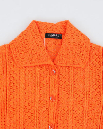 Vintage E-MARC Orange Knit Cardigan - S