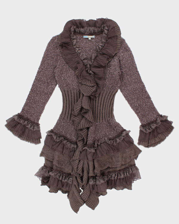 Y2k 00s Ruffle Tired Cardigan - M