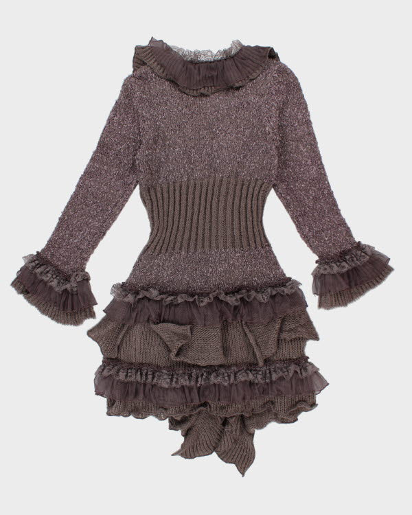 Y2k 00s Ruffle Tired Cardigan - M