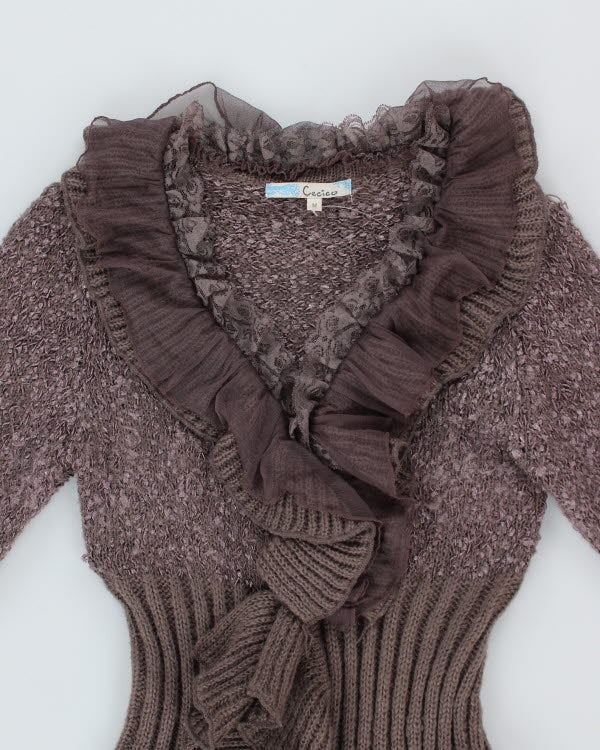 Y2k 00s Ruffle Tired Cardigan - M