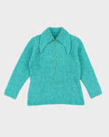 Vintage Handmade 70s Style Quarter-zip Jumper - S