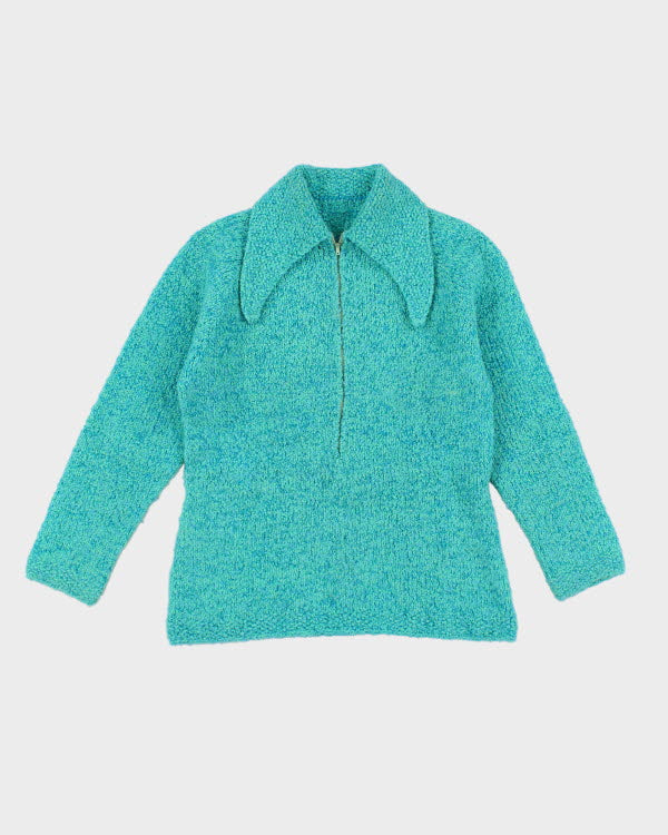 Vintage Handmade 70s Style Quarter-zip Jumper - S