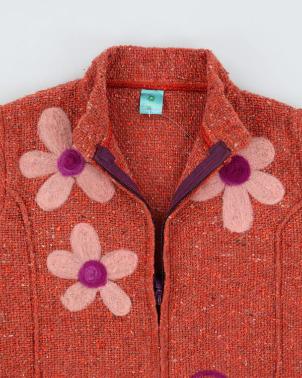 Y2k 00s Knit Zip-up Cardigan - M