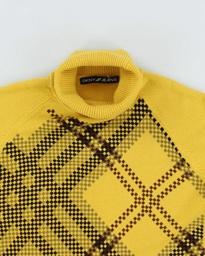 Y2k 00s DKNY Jeans Yellow Sleeveless Jumper - S