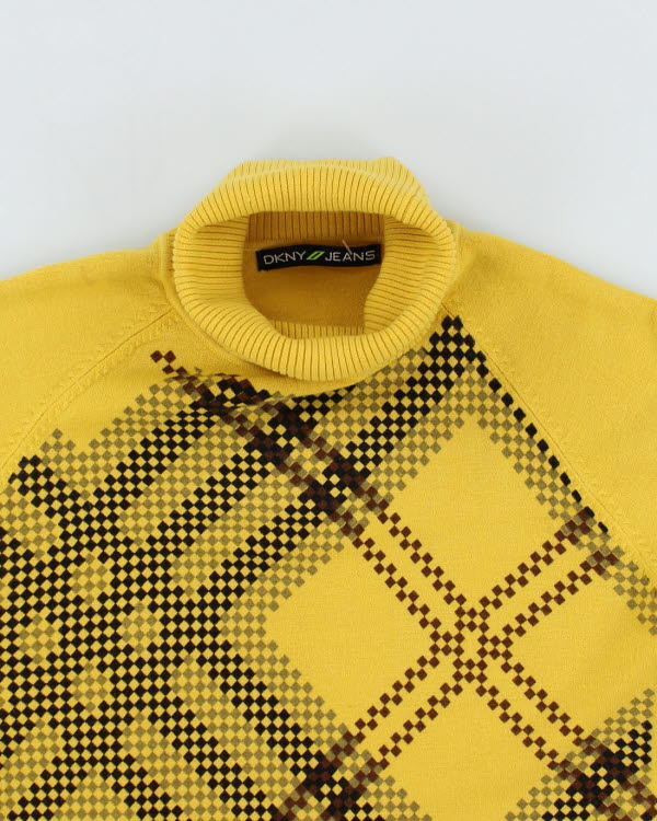 Y2k 00s DKNY Jeans Yellow Sleeveless Jumper - S