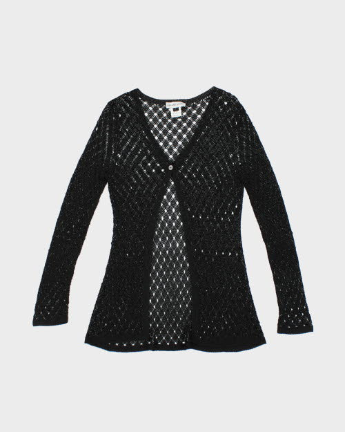 Y2k 00s Gerald Darrel Crochet Beaded Cardigan - L
