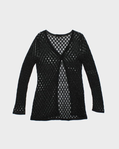 Y2k 00s Gerald Darrel Crochet Beaded Cardigan - L