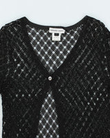 Y2k 00s Gerald Darrel Crochet Beaded Cardigan - L
