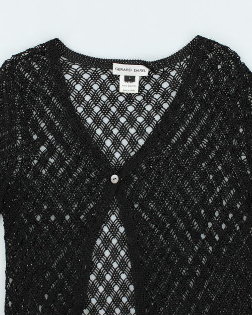Y2k 00s Gerald Darrel Crochet Beaded Cardigan - L