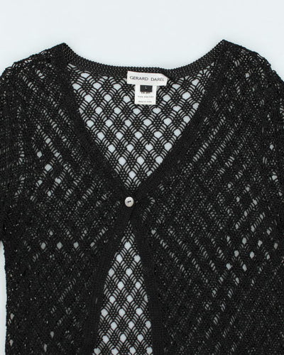 Y2k 00s Gerald Darrel Crochet Beaded Cardigan - L