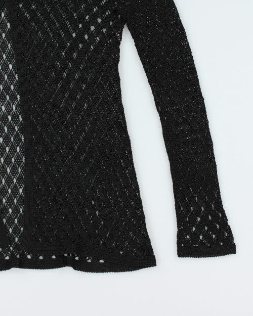 Y2k 00s Gerald Darrel Crochet Beaded Cardigan - L