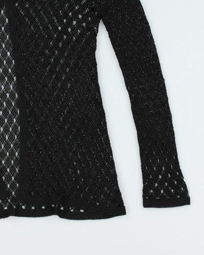 Y2k 00s Gerald Darrel Crochet Beaded Cardigan - L