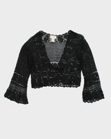 Vintage 90s Kroshetta Black Cardigan - M