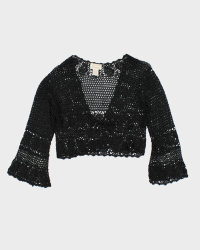 Vintage 90s Kroshetta Black Cardigan - M