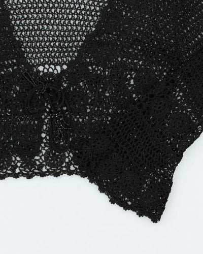 Vintage 90s Kroshetta Black Cardigan - M