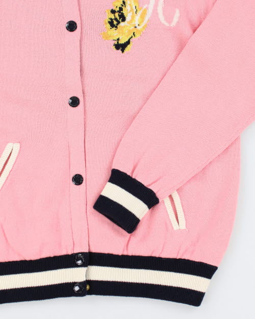 Juicy Couture Pink Varsity Cardigan - M