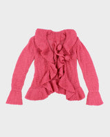 Y2k 00s Pink Knit Cardigan - S