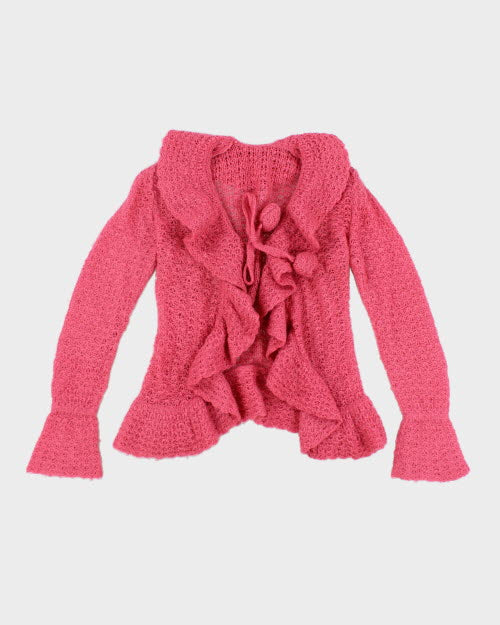 Y2k 00s Pink Knit Cardigan - S