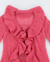 Y2k 00s Pink Knit Cardigan - S