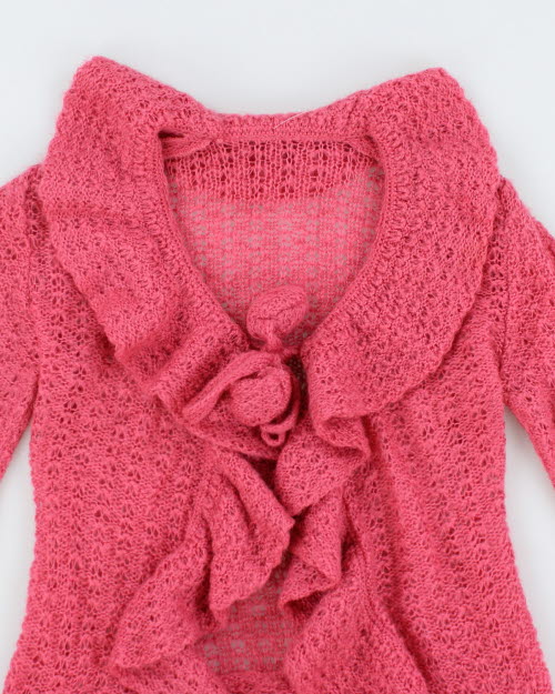 Y2k 00s Pink Knit Cardigan - S