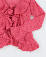 Y2k 00s Pink Knit Cardigan - S