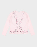 Y2k 00s Precis Pink embroidered Cardigan - M