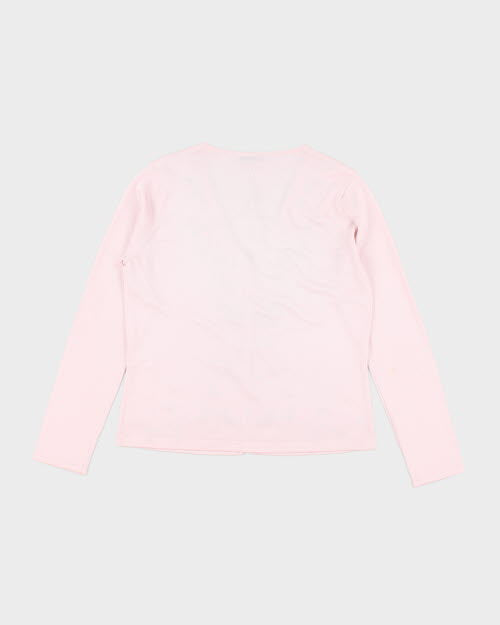 Y2k 00s Precis Pink embroidered Cardigan - M