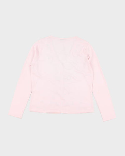 Y2k 00s Precis Pink embroidered Cardigan - M