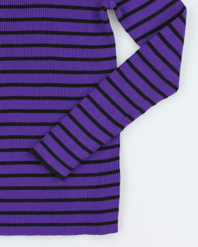 Ralph Lauren Striped Polo Neck Jumper - M
