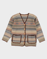 Vintage Stripe Knit Cardigan - L