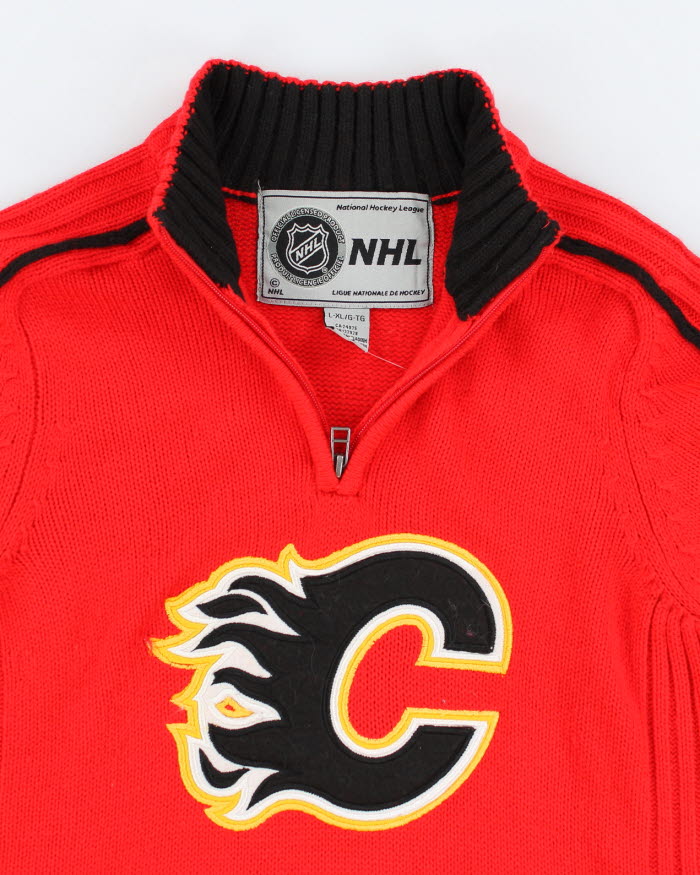NHL Calgray Flames Quarter Zip Jumper - L/XL