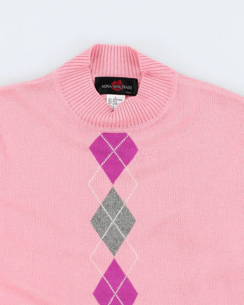 Vintage Mina Molinari Cashmere &amp; Silk Argyle - L