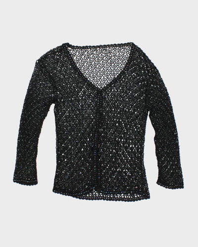 Y2k 00s Crochet Beaded Cardigan - M
