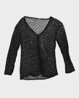 Y2k 00s Crochet Beaded Cardigan - M