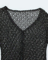 Y2k 00s Crochet Beaded Cardigan - M