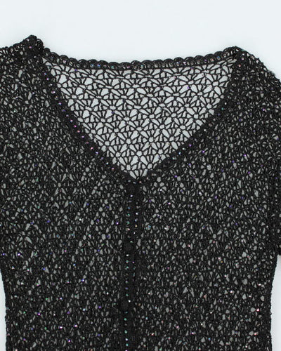 Y2k 00s Crochet Beaded Cardigan - M
