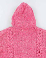 Y2k 00s Pink Tassel Wool Blend Cardigan - M