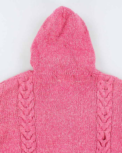 Y2k 00s Pink Tassel Wool Blend Cardigan - M