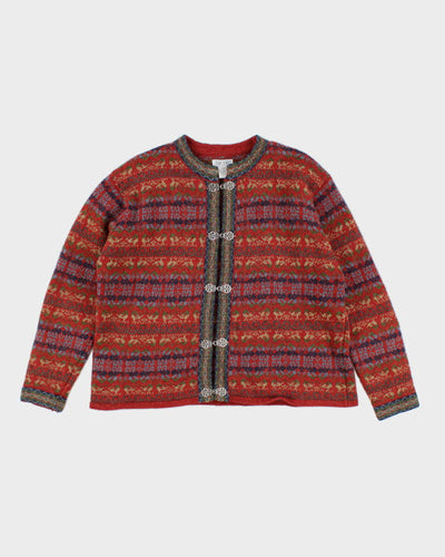 Skyr Wool Nordic Knit Clasp Cardigan - M