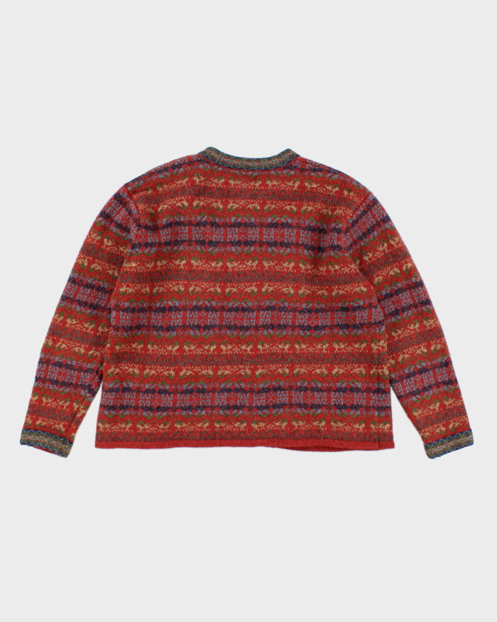 Skyr Wool Nordic Knit Clasp Cardigan - M