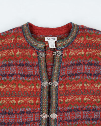Skyr Wool Nordic Knit Clasp Cardigan - M