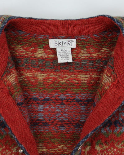 Skyr Wool Nordic Knit Clasp Cardigan - M