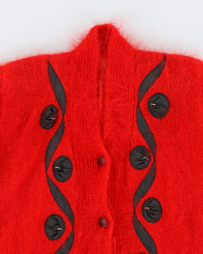 Vintage 80s Cardigan With Shoulder Pads - M