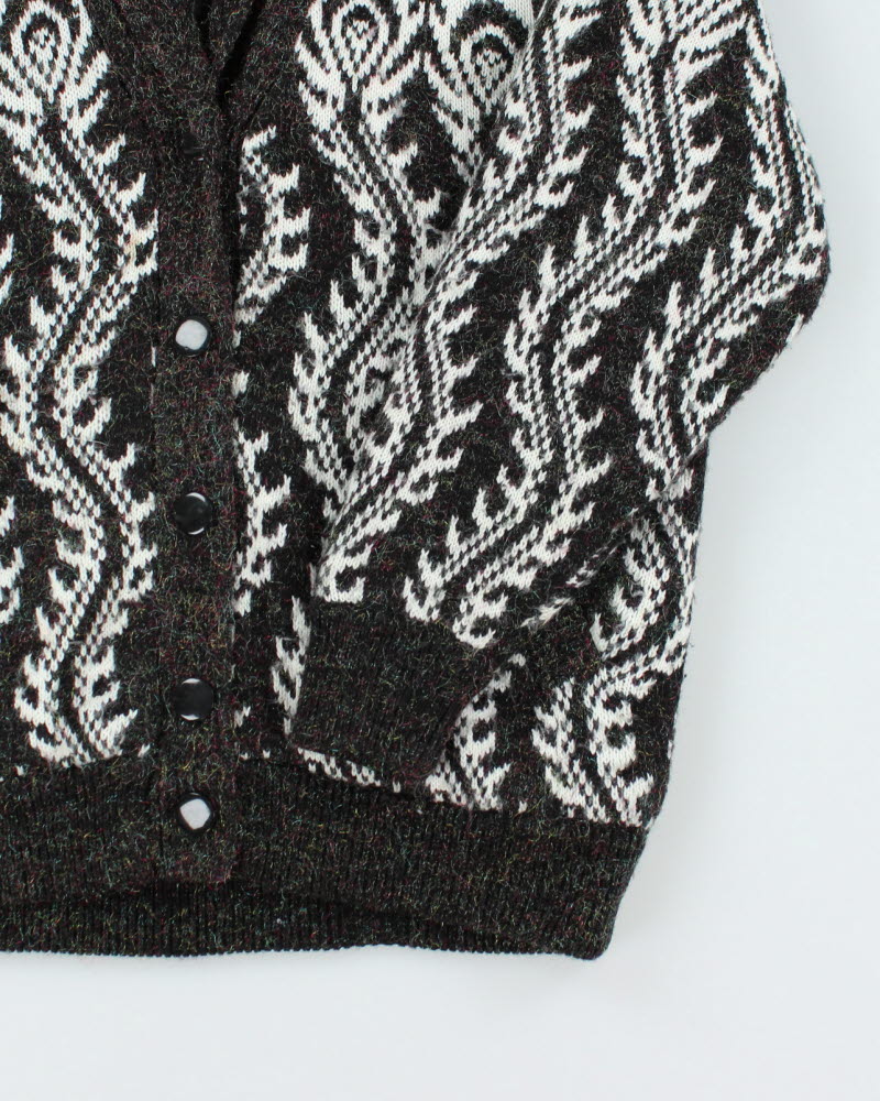 Vintage 80s Sparkly Knit Cardigan - M