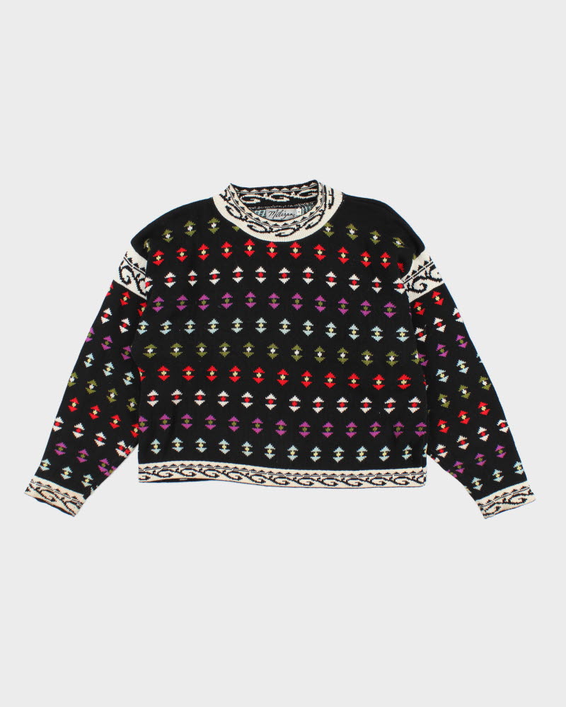 Vintage Melizan Pattern Knit Jumper - S